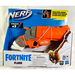 NEW Nerf Fortnite Flare Dart Blaster Break-Open Dart Loading 3 Mega Nerf Darts
